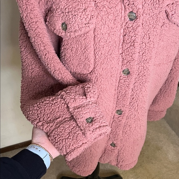 32 Degrees Sherpa Teddy Jacket Dusty Rose Size XS/S - Picture 3 of 7